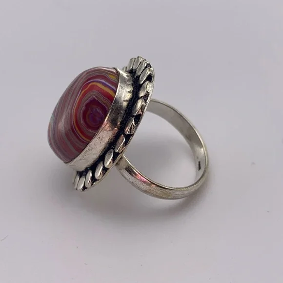 Rainbow Cal-silica Sterling Silver Ring - Picture 7 of 12